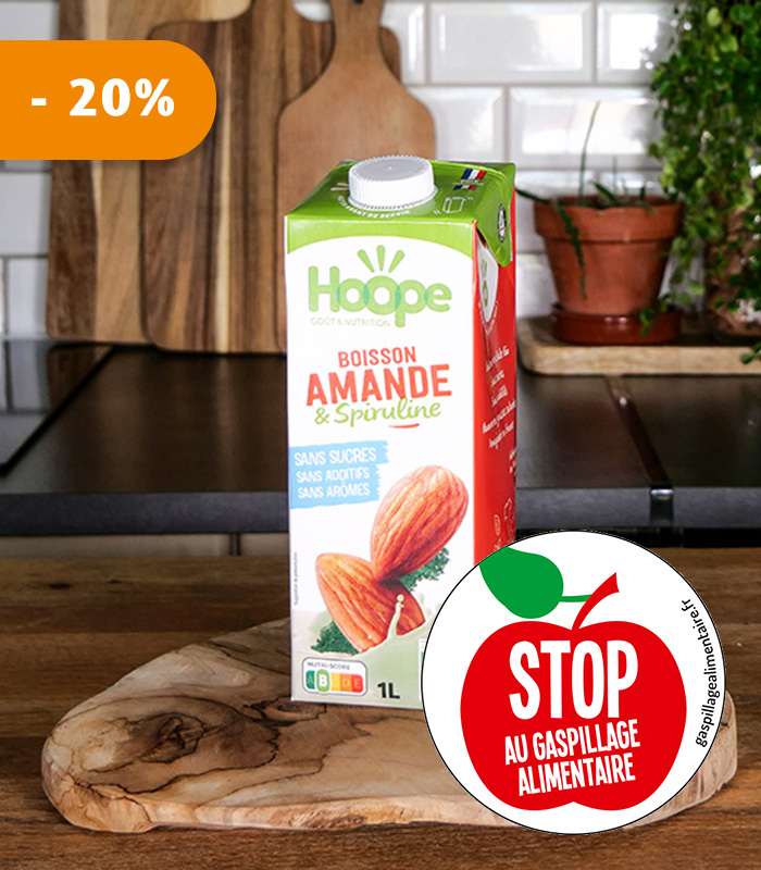BOISSON VÉGÉTALE AMANDE PROMOTION ANTI GASPILLAGE ALIMENTAIRE