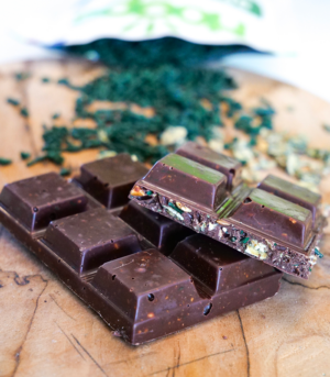 Tablette de chocolat spiruline